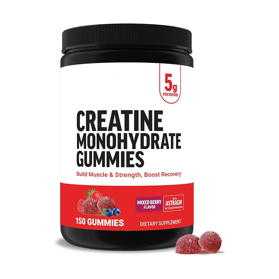Creatine monohydrate gummies cov leeg nqaij loj hlob