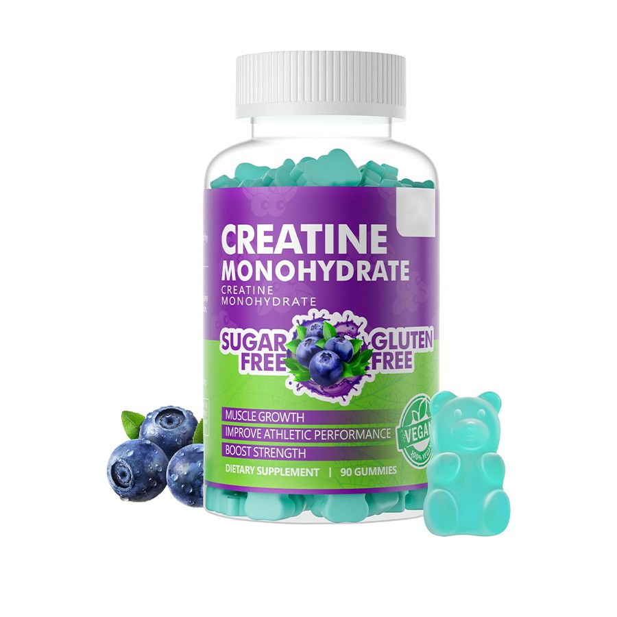 Creatine monohydrate gummies koj lub hwj huam ntxiv rau kev ua kom muaj zog