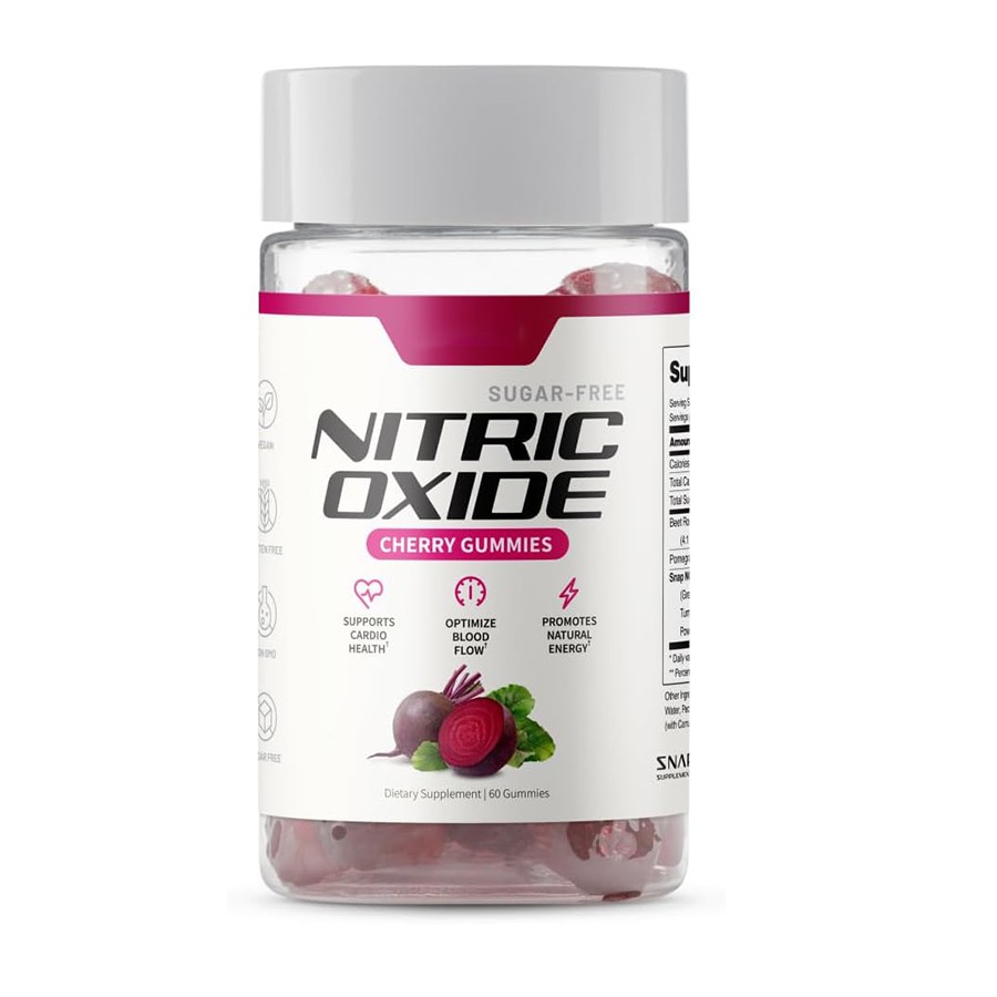 NITRric Oxide Cherry Gummies Xwm fais fab txhawb nqa kev loj hlob ntawm lub plawv
