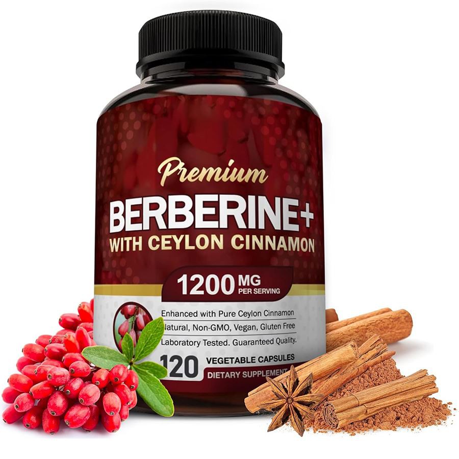 Hwm Berberine nrog Ceylon cinnamon Xwm tus txiav txim siab dua modula rau metabolic tag nrho - lub cev kev noj qab haus huv