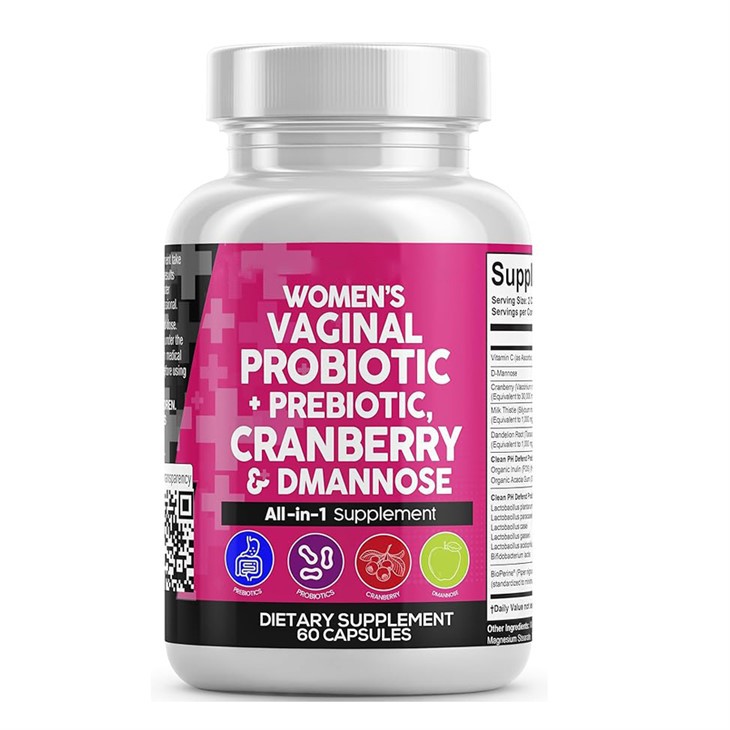 Cov poj niam lub qhov ncauj Probiotic Prebiotic Capsules